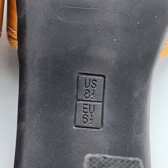 Aerology by Aerosoles Women's Orange Leather Open Toe "Most Likely" Heels Sz 8.5 - Picture 12 of 12